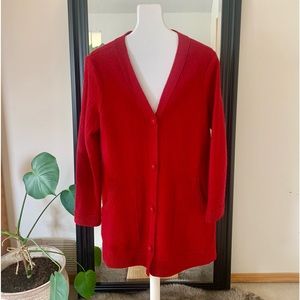Stella Carakasi Red Wool Cardigan Sweater